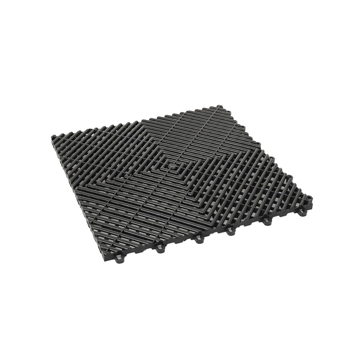 Lot de 20 Dalles de Jardin Piscine 40x40x1,8 cm Noir Dalle Clipsable Ajourée Antidérapante en PVC Drainage Rapide Revêtements de Sol Extérieur Intérieur pour Terrasse Cuisine Spa Salle de Bain
