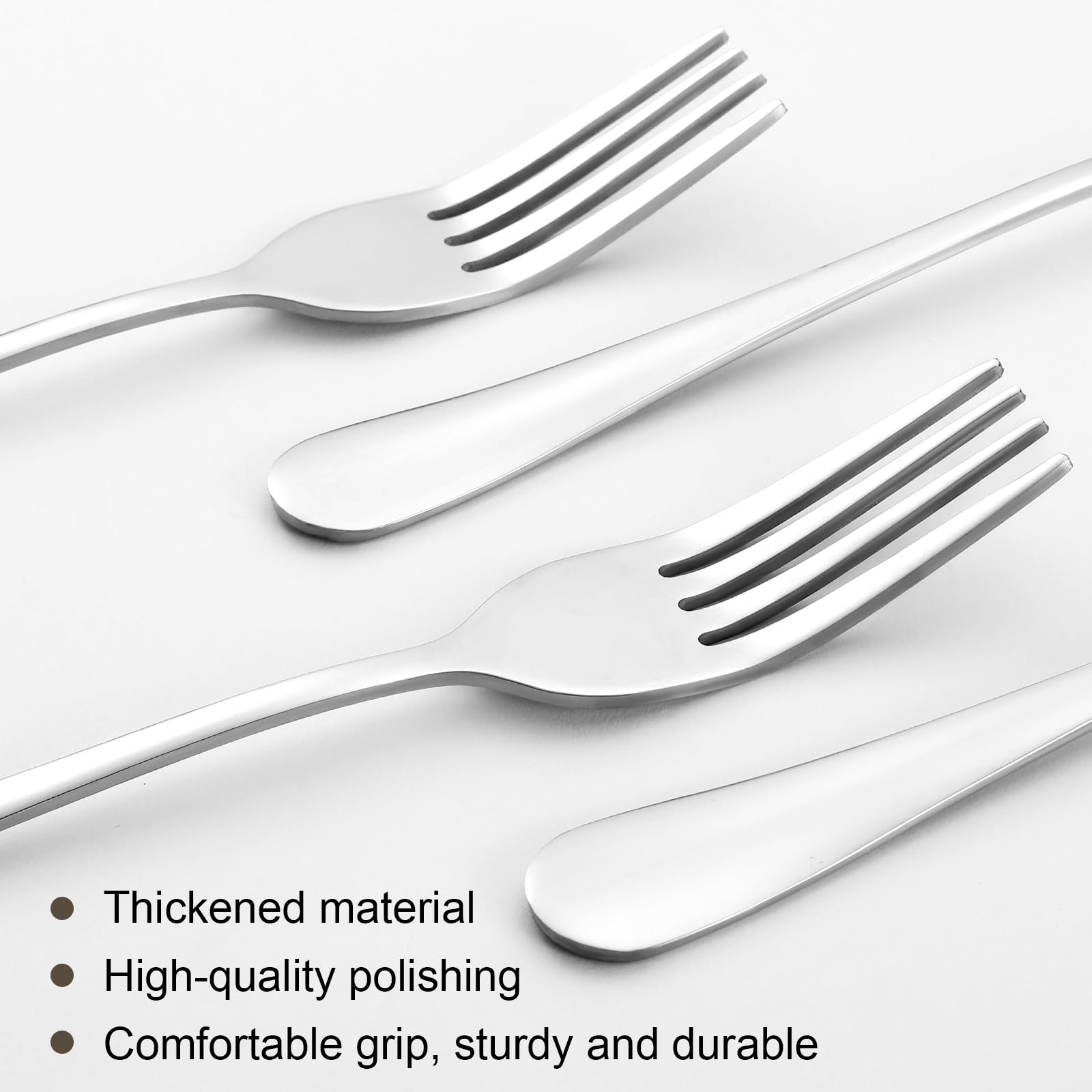 8 Pcs Dinner Forks Set, Food Grade Stainless Steel Forks Silverware, Metal Fork, Flatware Fork for Home, Kitchen or Restaurant, Mirror Polished, Dishwasher Safe, 7.3 Inches — Amazon image 3