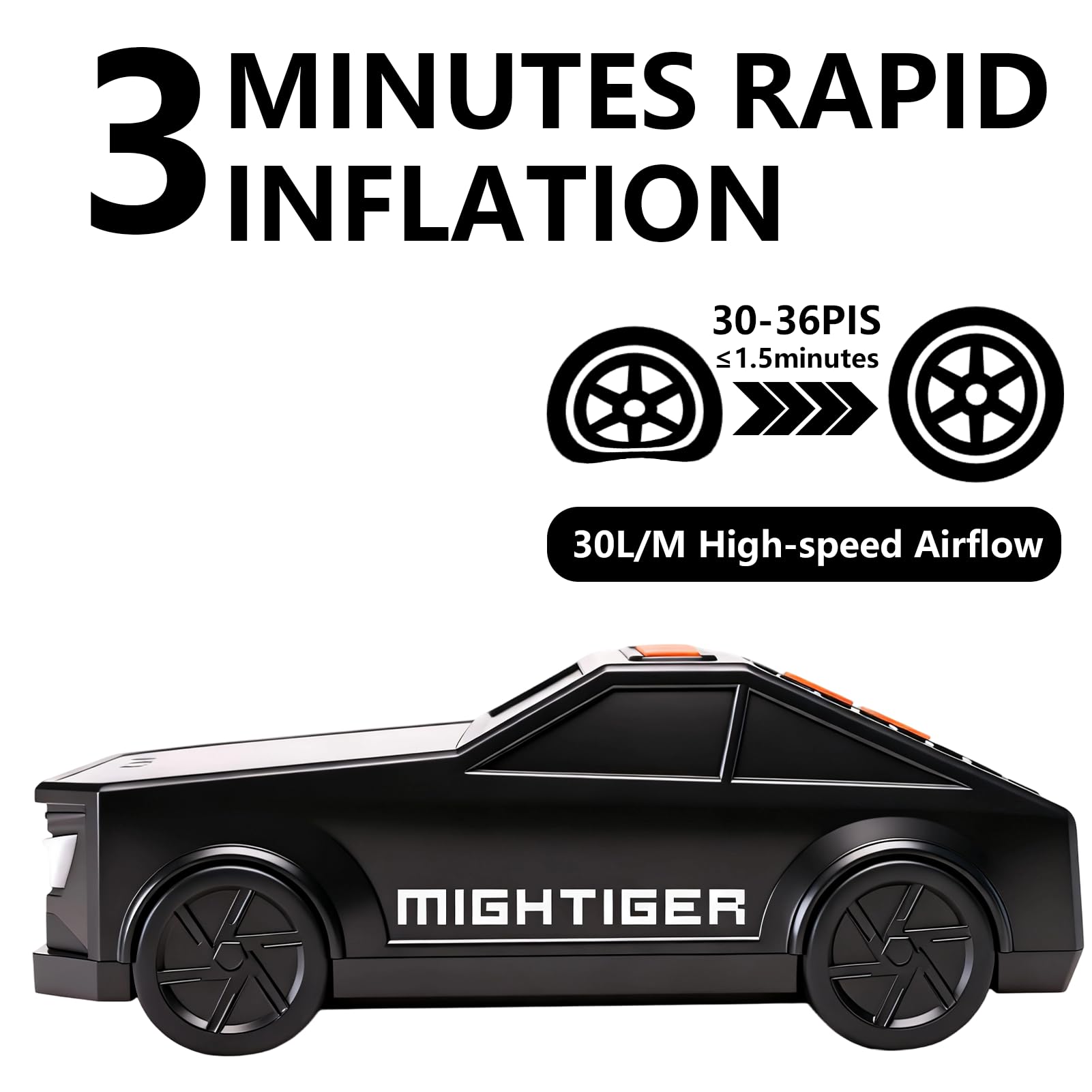 Tire Inflator Portable Air Compressor Cordless Mini Bike Air Pump with Digital Dual Values Display, 150 PSI Car Tires Air Pump with LED Lights&Pressure Gauge for Auto, Motorcycles, Bikes, Balls