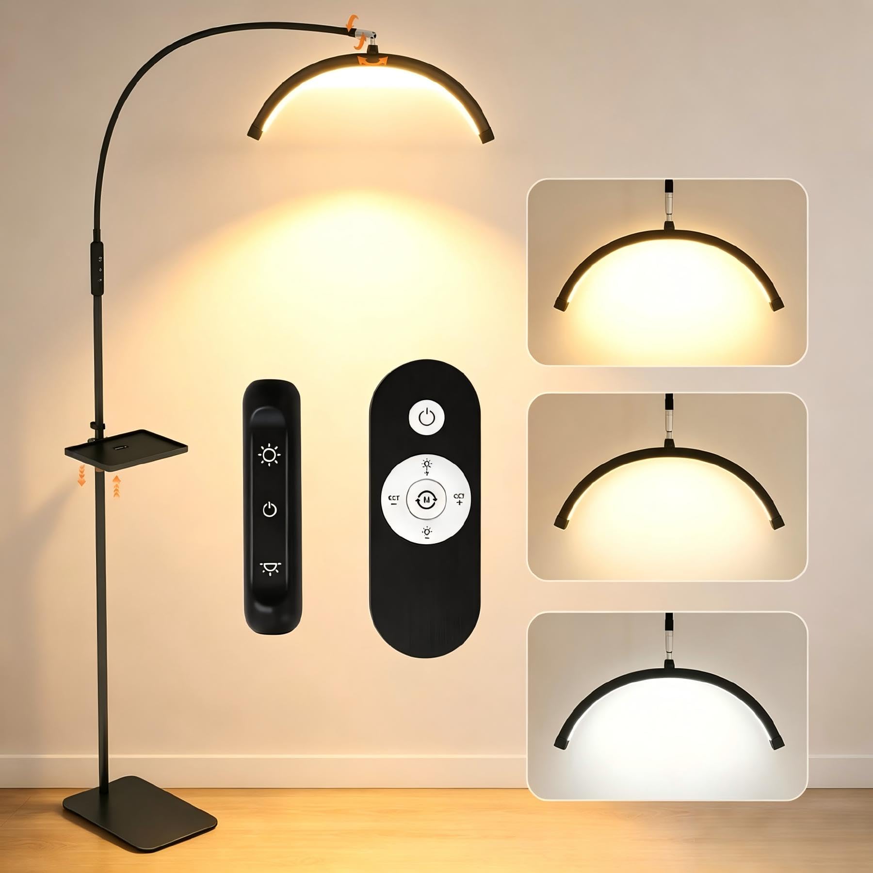 ARTETHYS Floor Lamp, Half Moon Light Lamps for Living Room, Lash Light