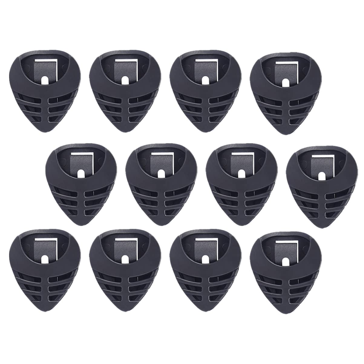 SUPVOX 50Pcs Self Adhesive Guitar Pick Storage Boxes Durable Design Plectrum Holders for Guitar Bass Electric Instruments Portable and Convenient Accessory Black