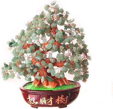 Crystal Money Tree Feng Shui Bonsai, Crystal Tree for Positive Energy, Good Luck Reiki Healing Balancing Amethyst Gemstone Tree Rock Tree, Wealth Prosperity Table Decor for DIY Home OfficeColorful