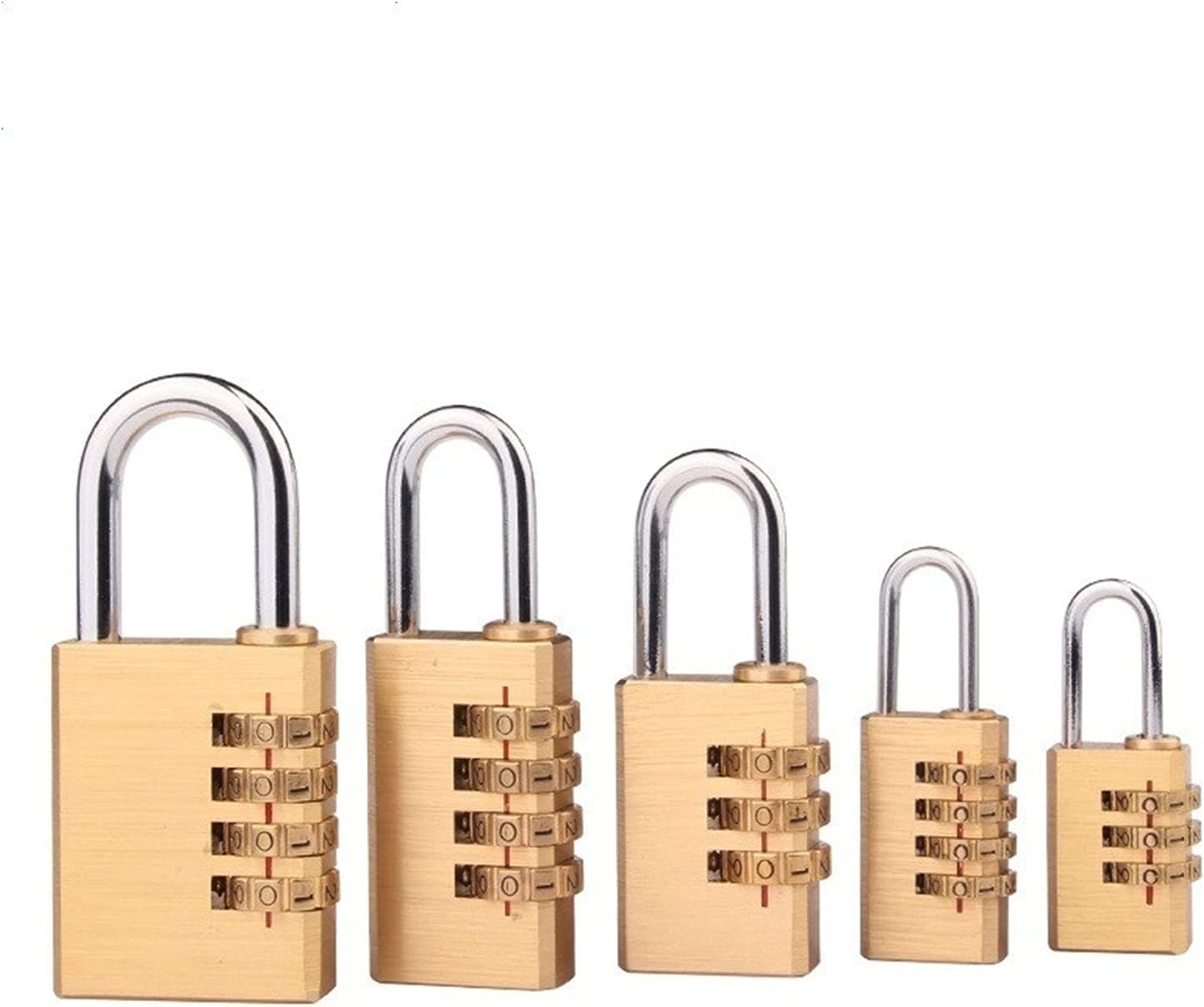 Combination Padlocks 4 Digits Number Pure Brass Combination Lock Password Lock for Room Suitcase Travel Security Tool (Color : PL-JM15)