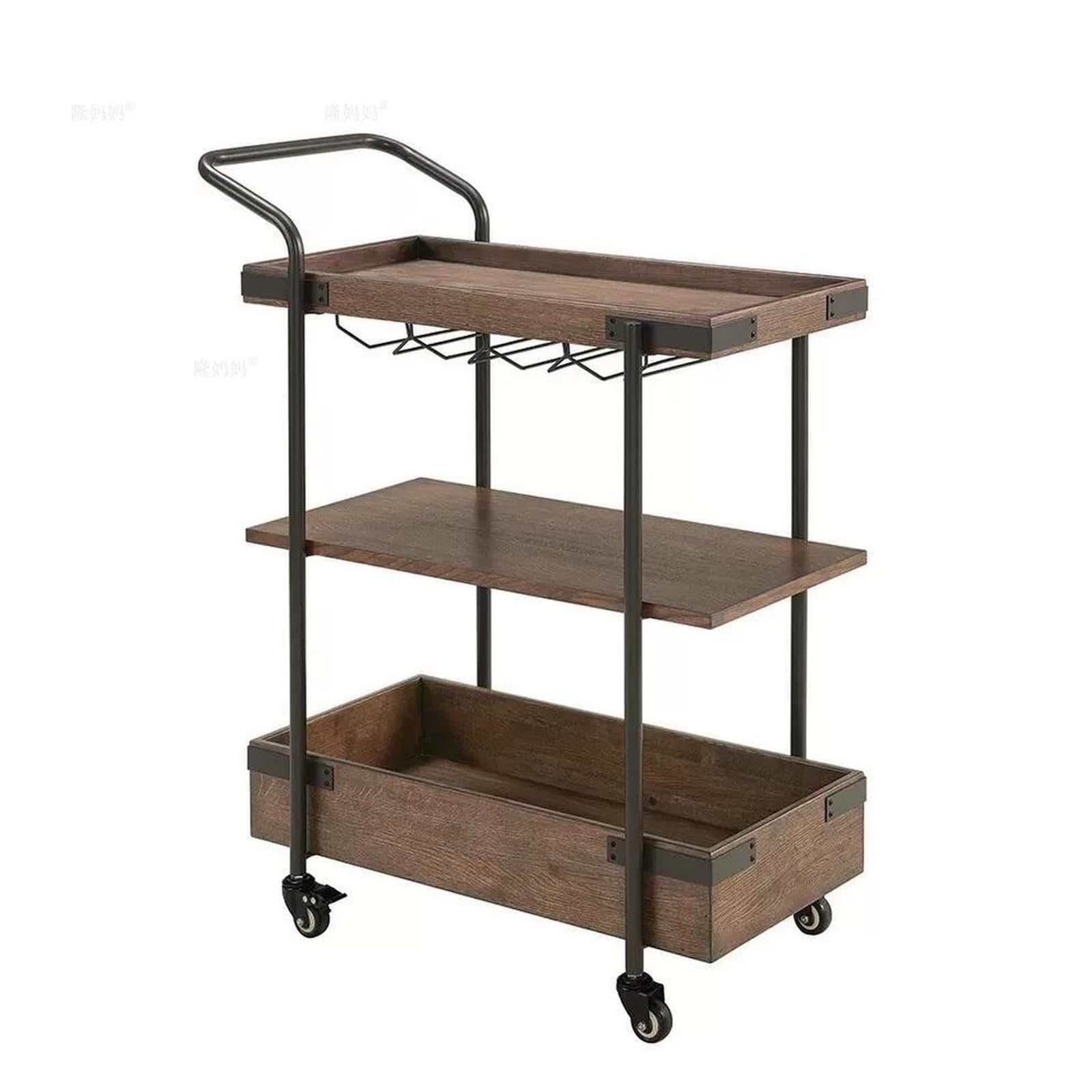 ZYYANSHOP Kitchen Storage Cart Rolling Bar Cart Mobile Beverage and Liquor Storage Trolley Service