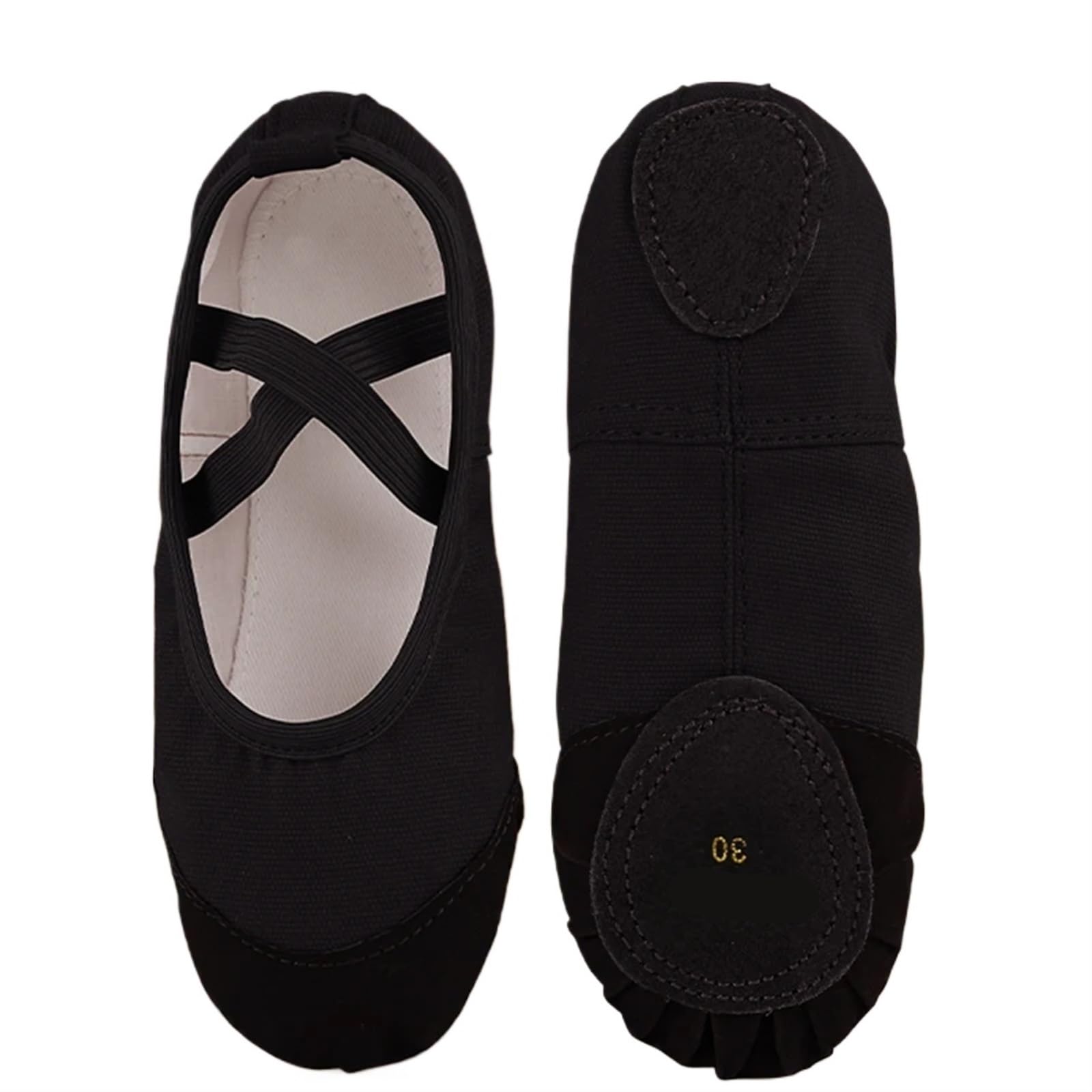 Ballettpantoffeln Ballettschuhe for Kinder, Mädchen, weiche Sohle, Tanzschuhe, Kinder, Jungen, Erwachsene, Ballettschuhe, Indoor-Yoga, Fitnessstudio, Tanzübungsschuhe(Black,31)