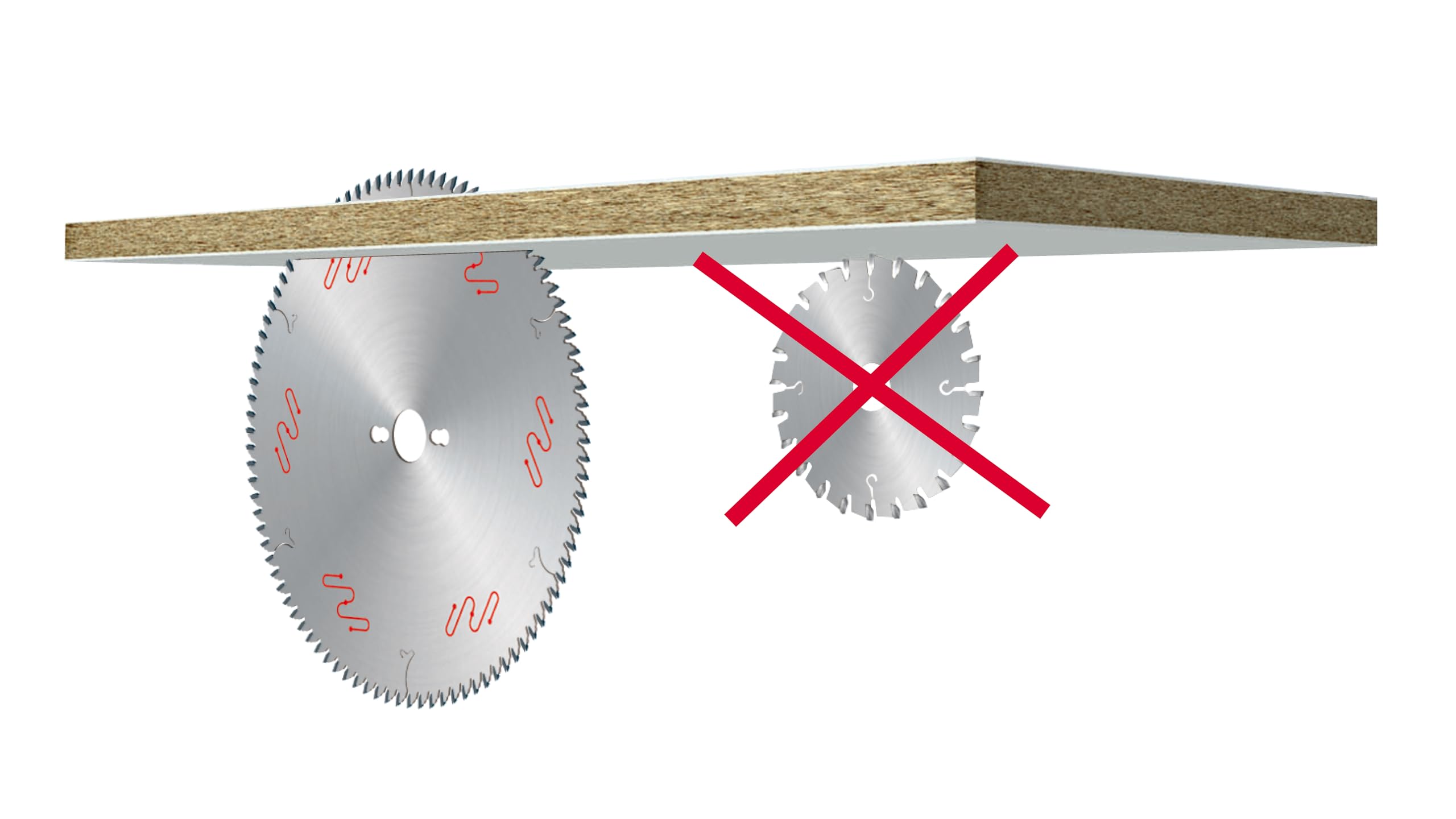 Lame gouge pour panneaux revêtus deux faces FREUD - Ø303 3,2/2,2 AL30 Z60 gouge + - F03FS05078 -LU3C 0300
