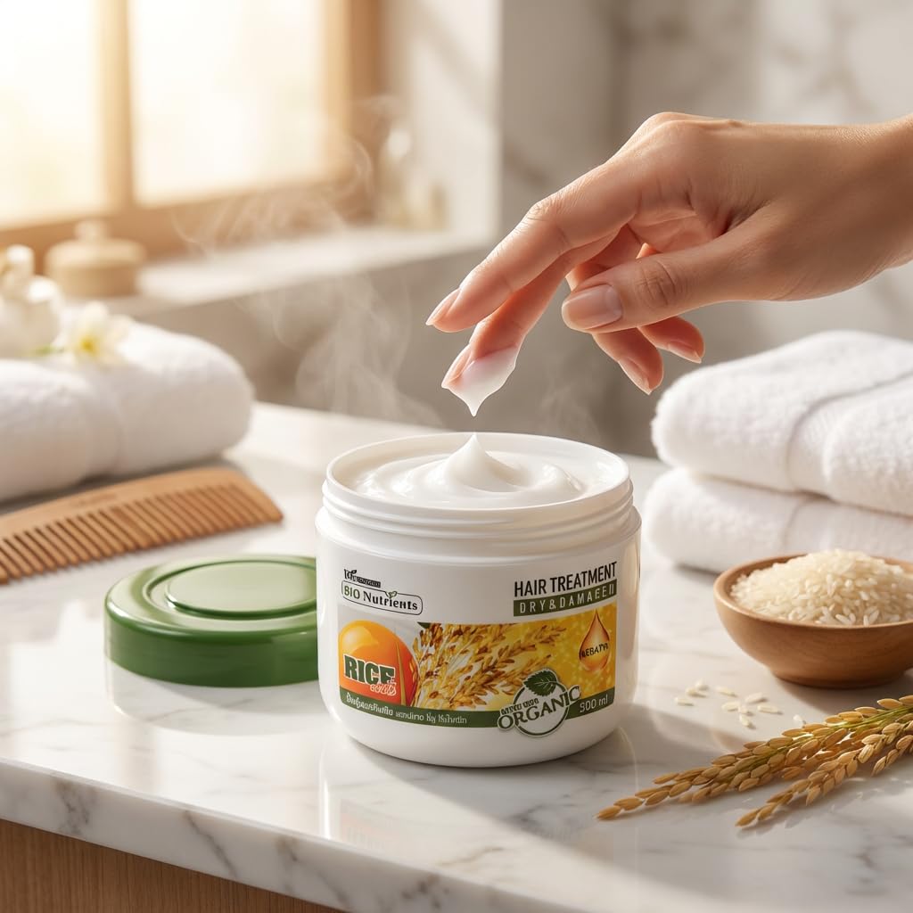 Biowoman BIO Nutrients Maska do włosów suchych i zniszczonych – Keratyna, Ryż, Żółtko jajka – 500 ml