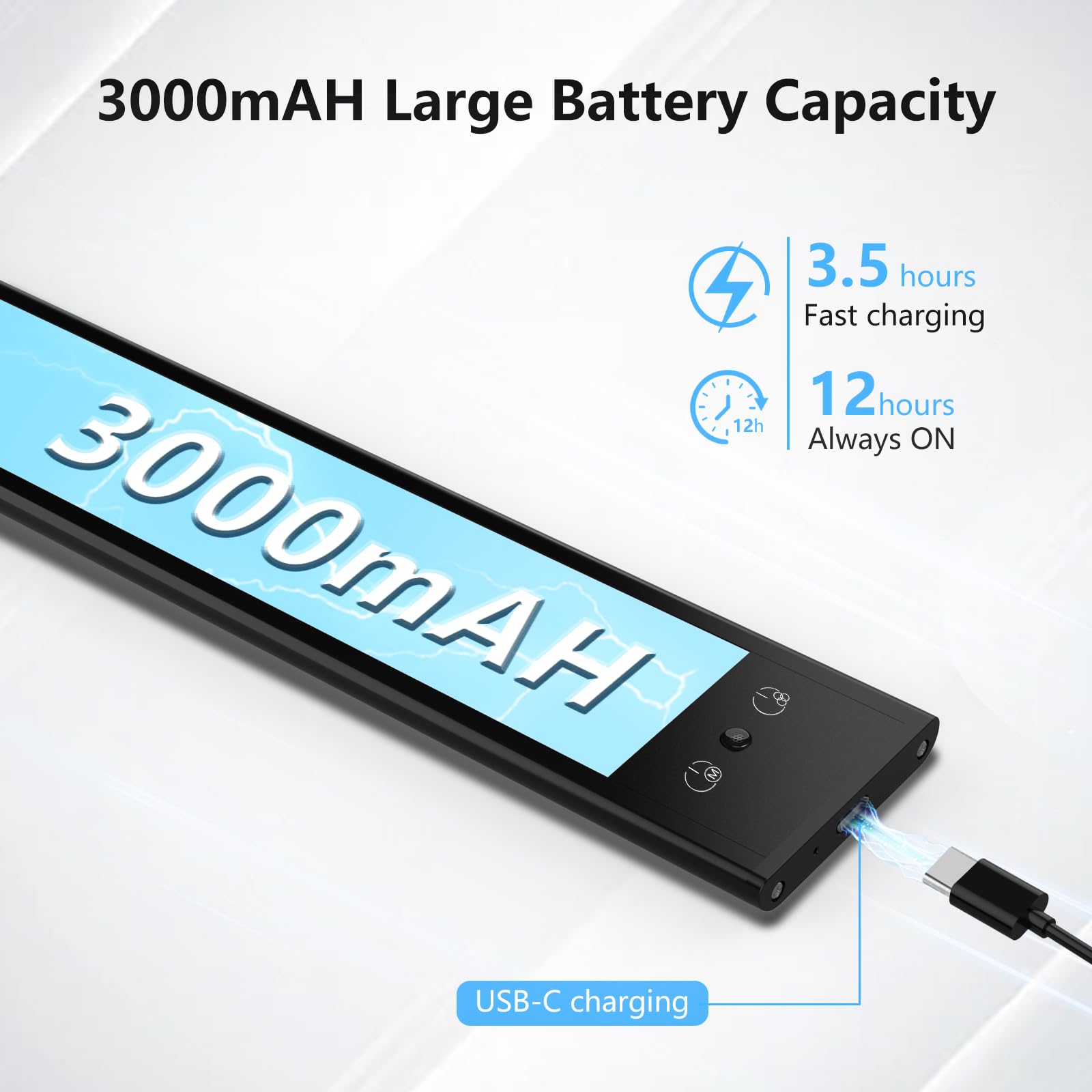 Cabinet Lighting Wireless with Remote Control (2 Pack), 3000mAh, 95 LED Closet Lights Battery Operated, Dimmable and 3 Color Temperature, Rechargeable Magnetic Closet Light for Kitchen, Bedroom(2)