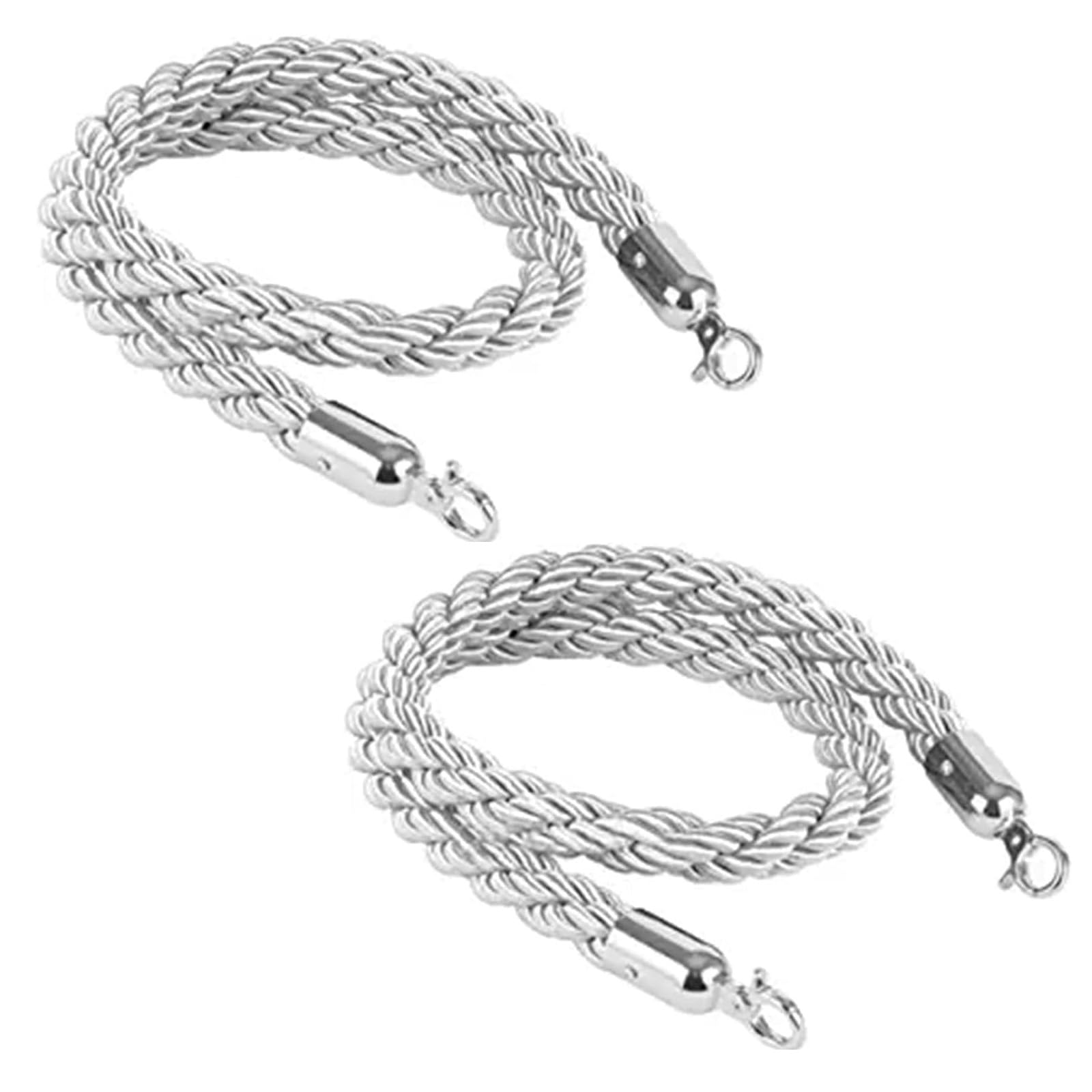 Zonshjdkr Silvery Retractable Rope, Rope Barriers, Queue Barrier, 2 Pcs Stanchion Ropes,Rope/Braided Hemp,Hanging For Movie Theaters,Grand Openings, Weddings,Crowd Control