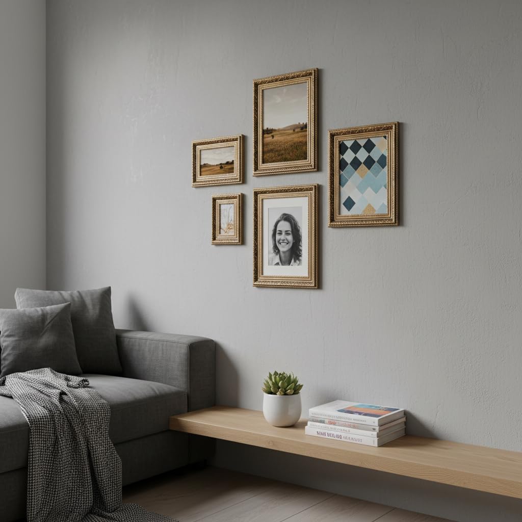 VictoR Picture Frame 11x14 in Brown Gold Leonardo - Antique Picture Frame with Shatterproof Acrylic Glass - 11 x 14 Photo Frame Antique - Baroque