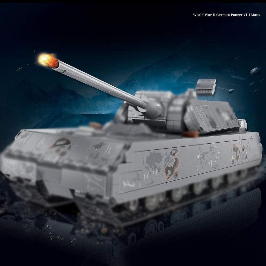 Technik Panzer Bauset - 2127 Klemmbausteine - Militär Panzerträger Deutsche VIII Maus Modellbausatz