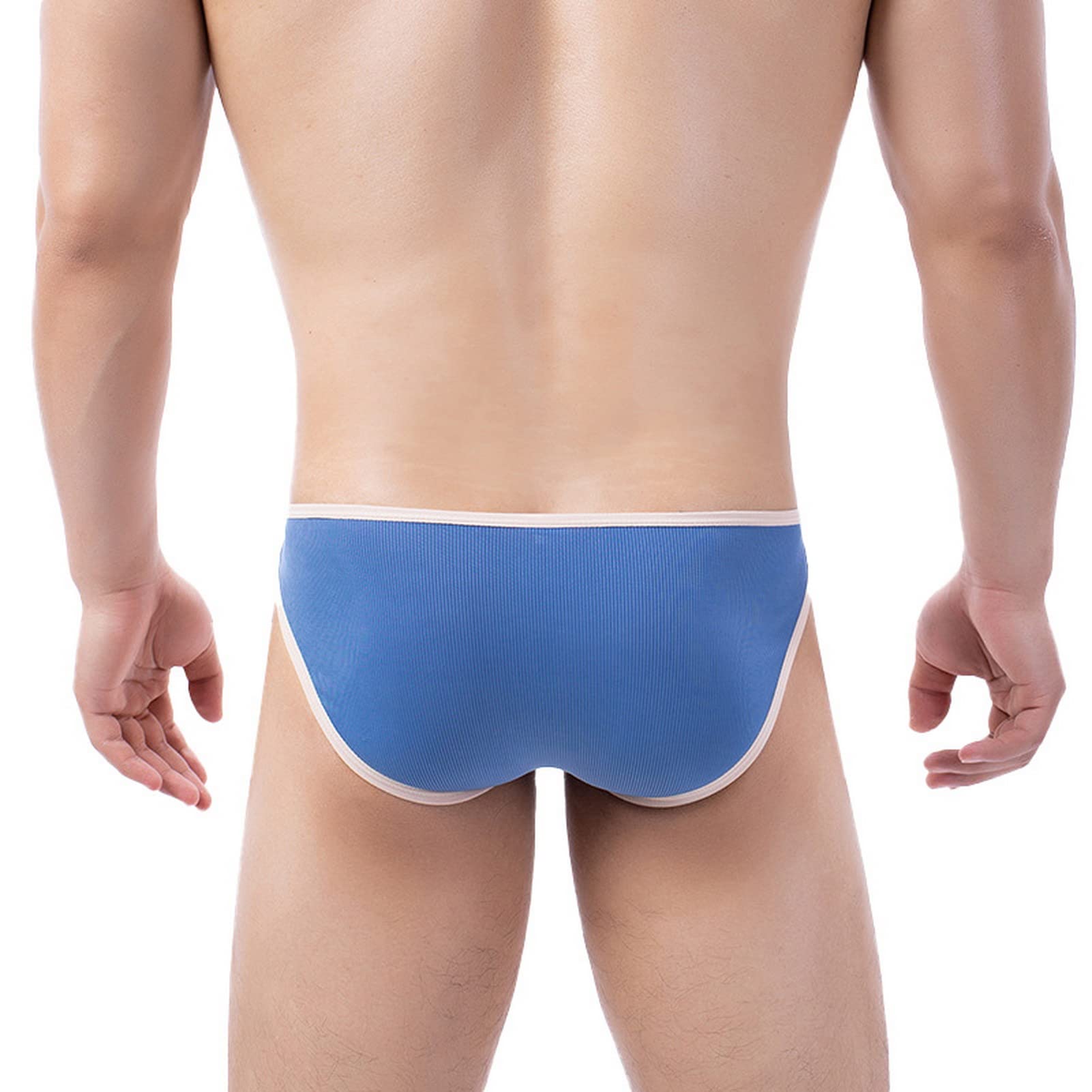 Men's Thin Bikini Ice Silk Briefs Sexy Low Rise Solid Underwear