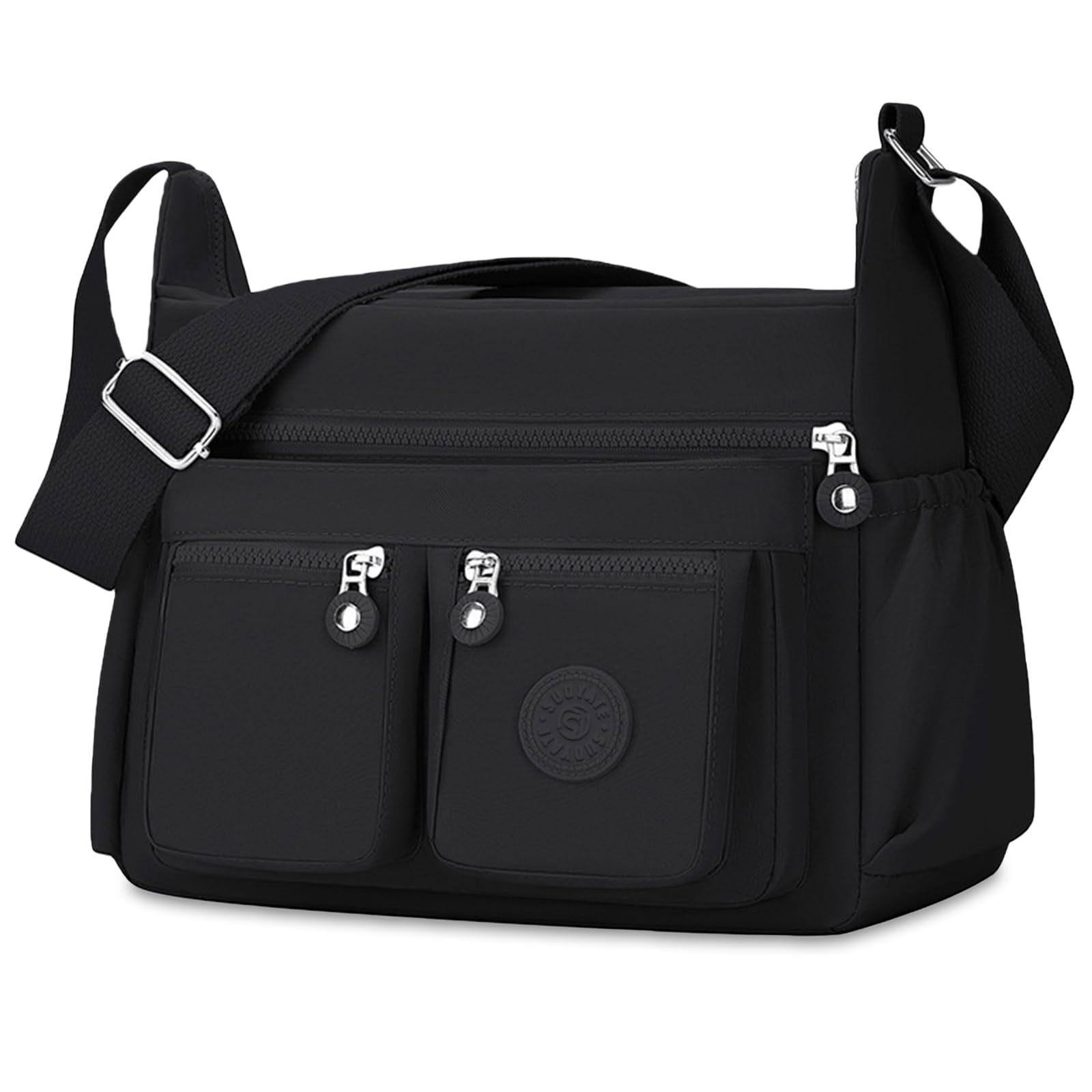 Aucuu Nylon Umhängetasche Damen, Schultertasche Handtaschen Multi Pocket mit Größere Kapazität, Umhängetasche Damen mit Mehreren Taschen, Multifunktionale Crossbody Bag für Arbeit Shopper Schule