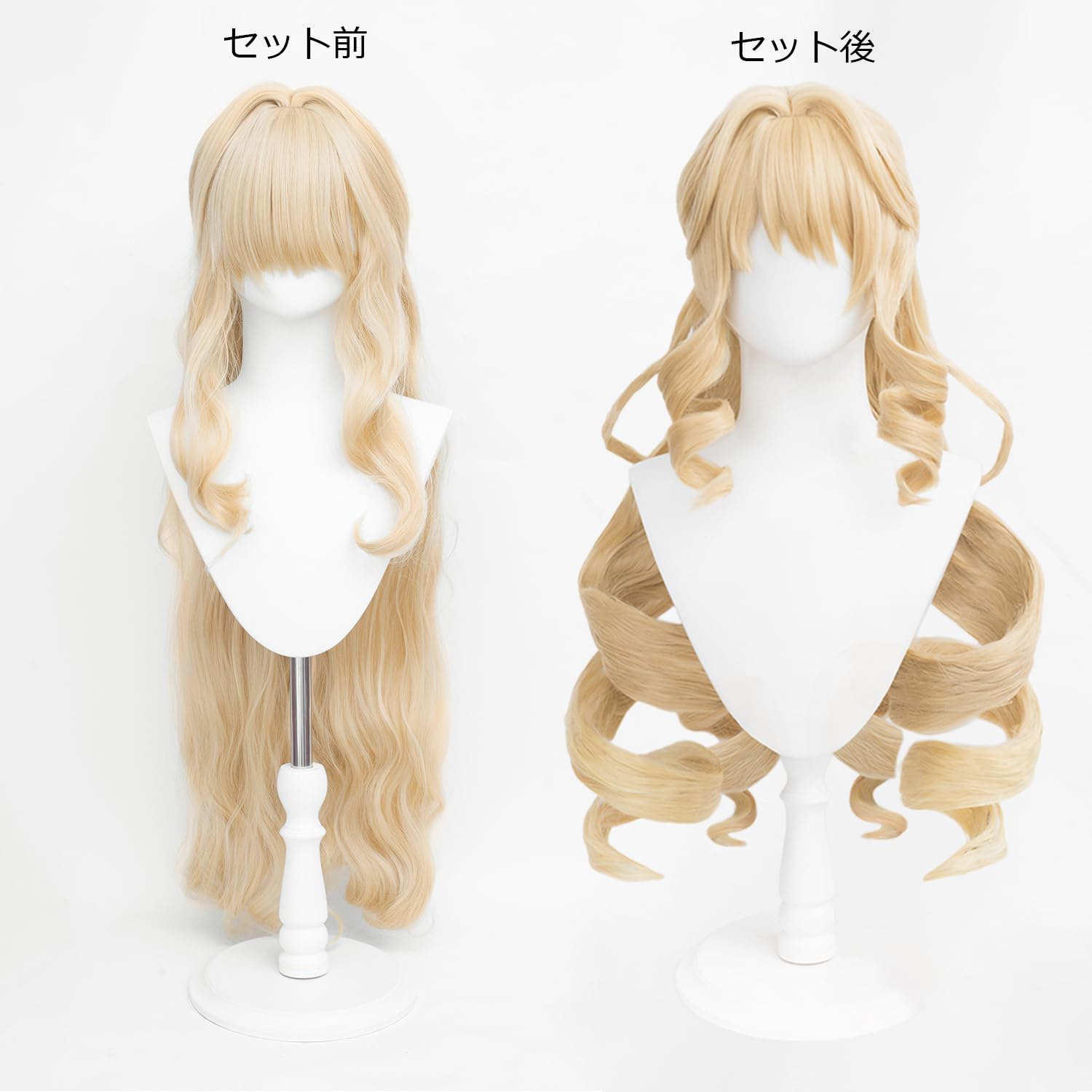 Amazon.co.jp: ゴールド ロング ウィッグ ワンカール フルウィッグ