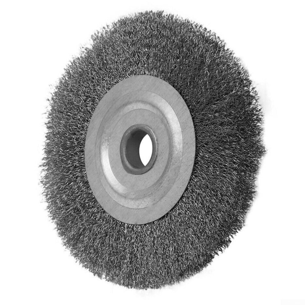 Steel Wire Brush Wheel, Portable Tool Accessory Flat Crimped Wire Wheel Brush, 100mm Outer Diamter, 13mm Internal Diamter