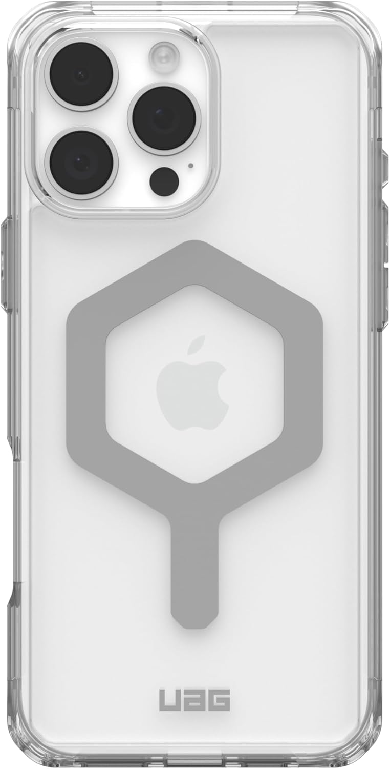 URBAN ARMOR GEAR UAG Designed for iPhone 16 Pro Max Case 6.9" Plyo - Compatible with MagSafe Charging Rugged Slim Anti-Yellowing Transparent Clear Shockproof MIL-STD Protective Cover, Ice/Silver
