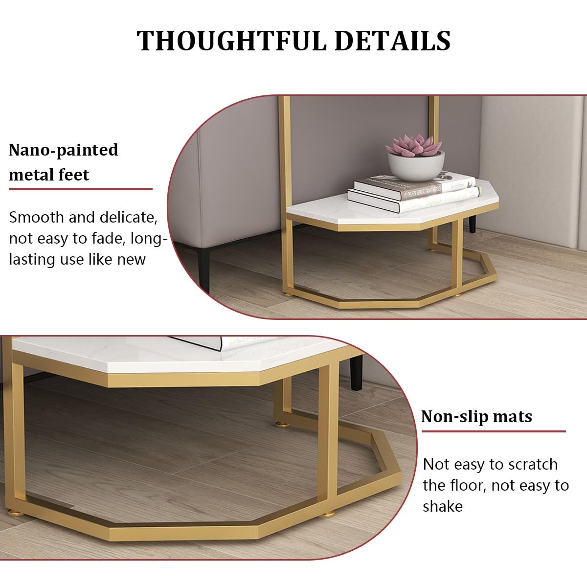 Table D Appoint Salon, Table D'appoint De Canapé, Petite Table Basse, Table D Appoint Salon Dore, Stand De Nuit, Table De Chevet, Petite Table Moderne Pour Salon, Chambre(White,40*20*50cm)