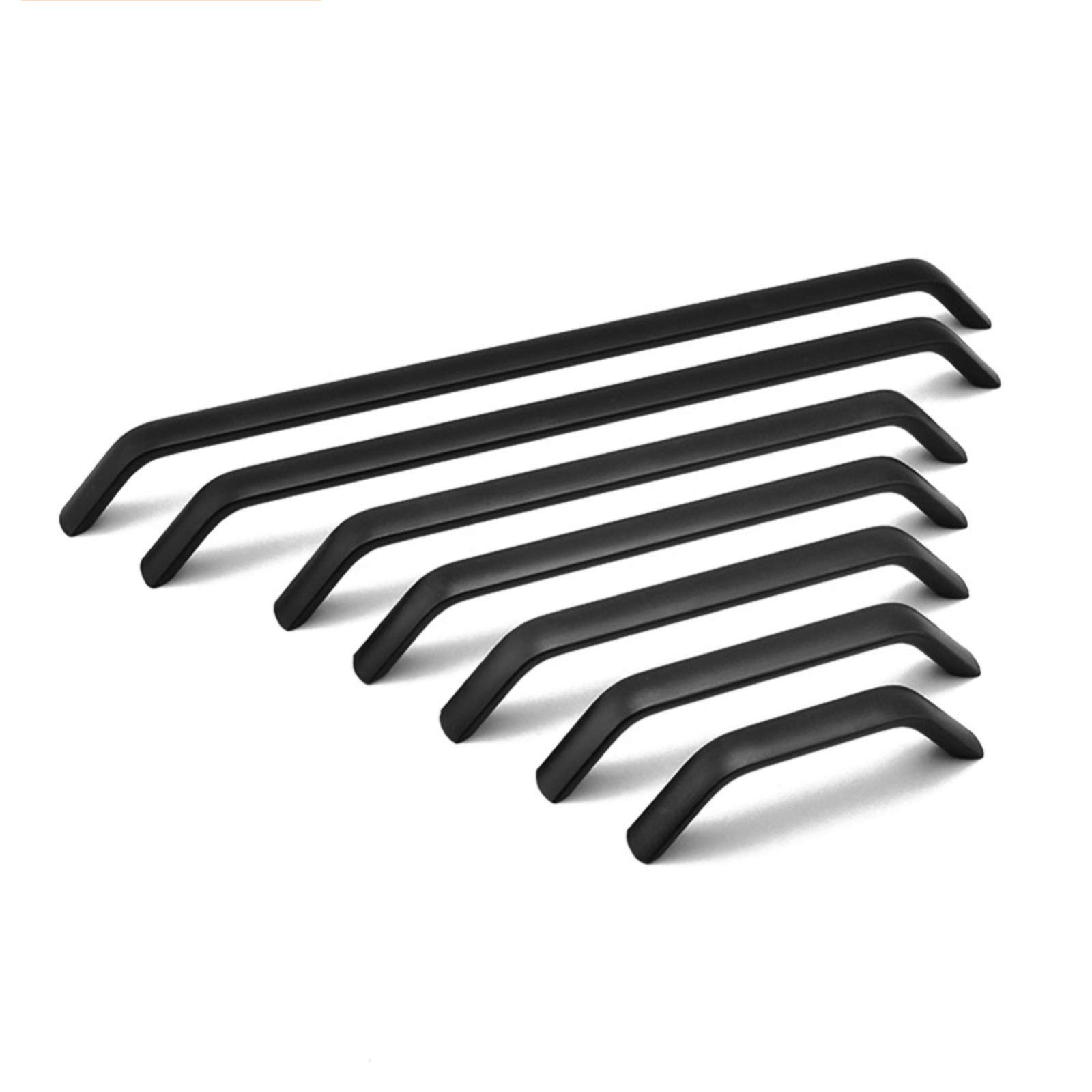 Paquete de 10 tiradores modernos de acero inoxidable para cajones, de aleación de aluminio negro, para cocina y puertas (224 mm) y accesorios elegantes para muebles