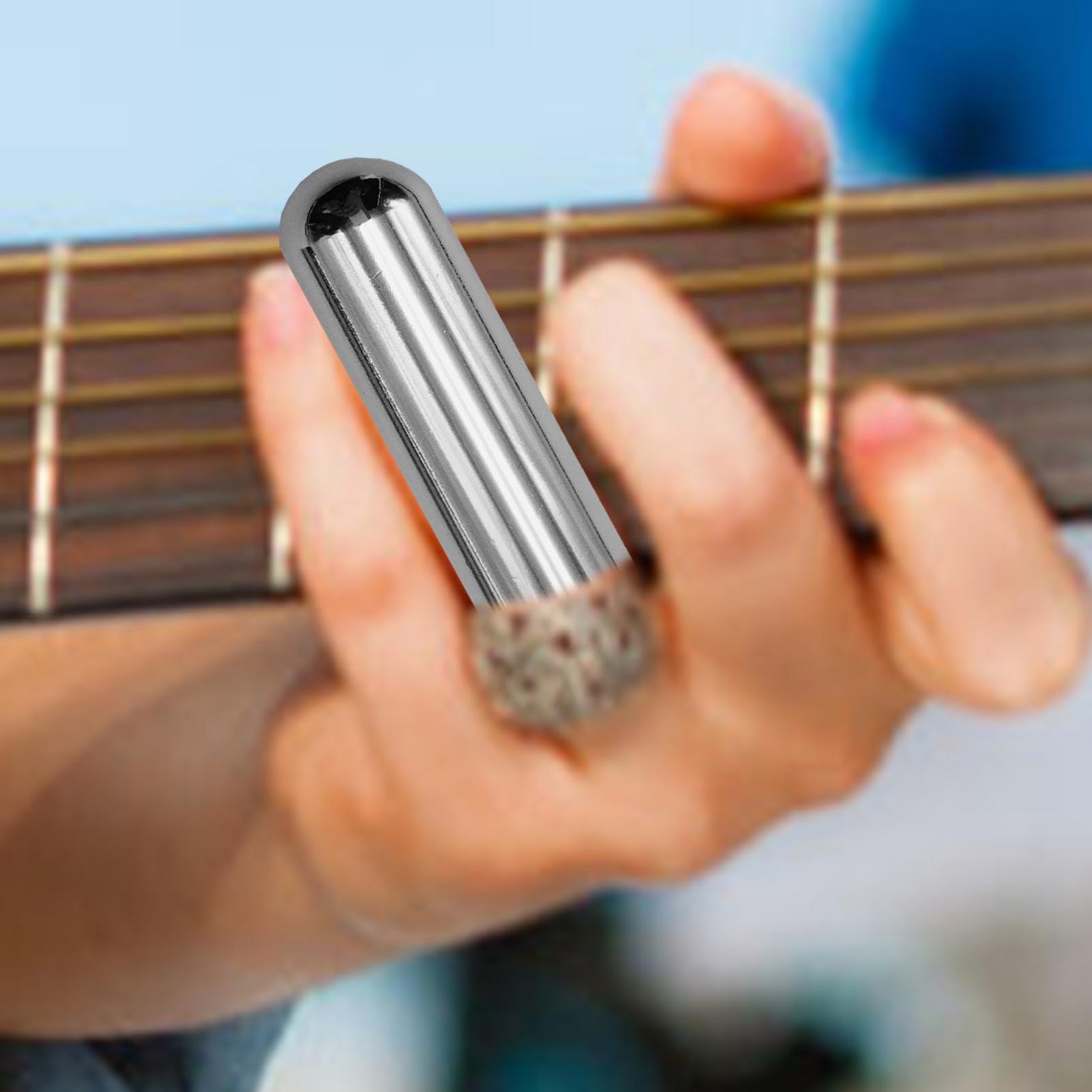 2 Stück Gitarren-Gleitstangen – 1x Edelstahl, 1x Glas, Je 6 Cm Lang, Für E-Gitarre, Akustik & Bass