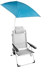 Pincho Sun Shade Sail Beach Chair with 360 Degree Rotation and Double Anchor Positions, UPF Sun Protection, Lightweight Folding Structure Ideal for Fishing Reading and Outdoor Activities