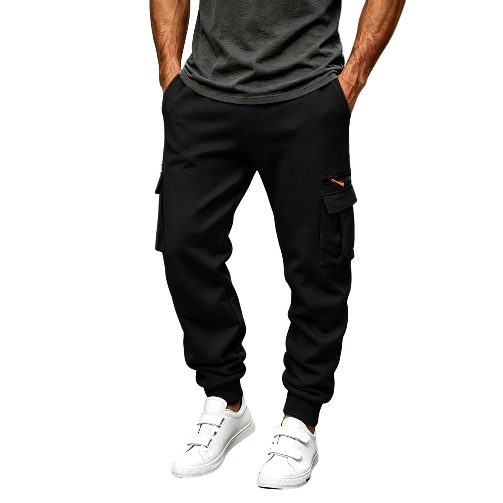 Jogginghose Herren Cargohose Winter Freizeithose Trainingshose Sweatpants
