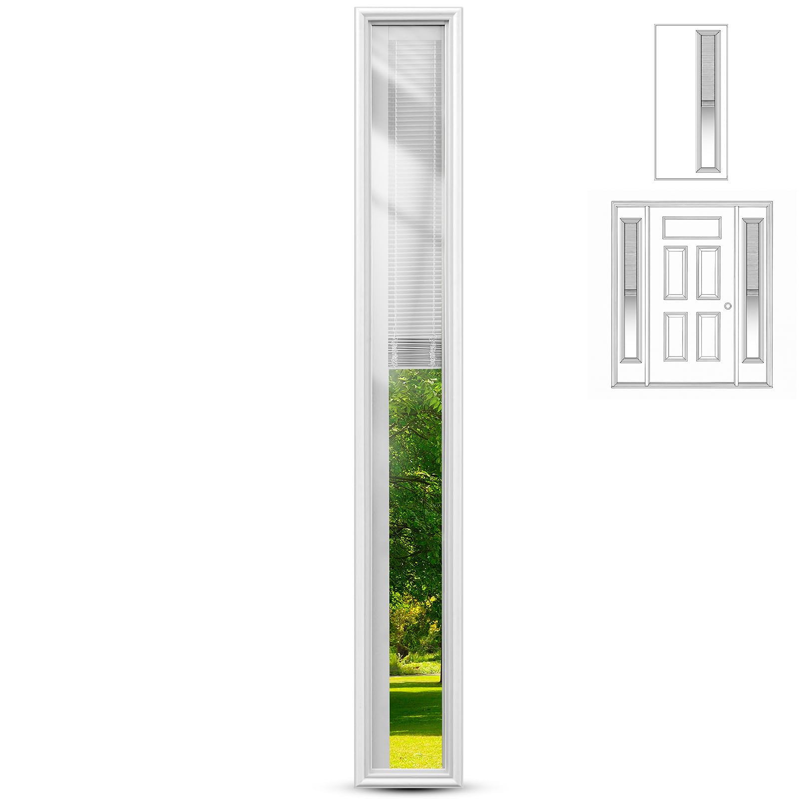Photo 1 of Pushglossy Entry Door Glass Insert White Exterior Front Door Window Inserts Replacement Kit for Home Improvement(Raised Frame,22" X 64")
