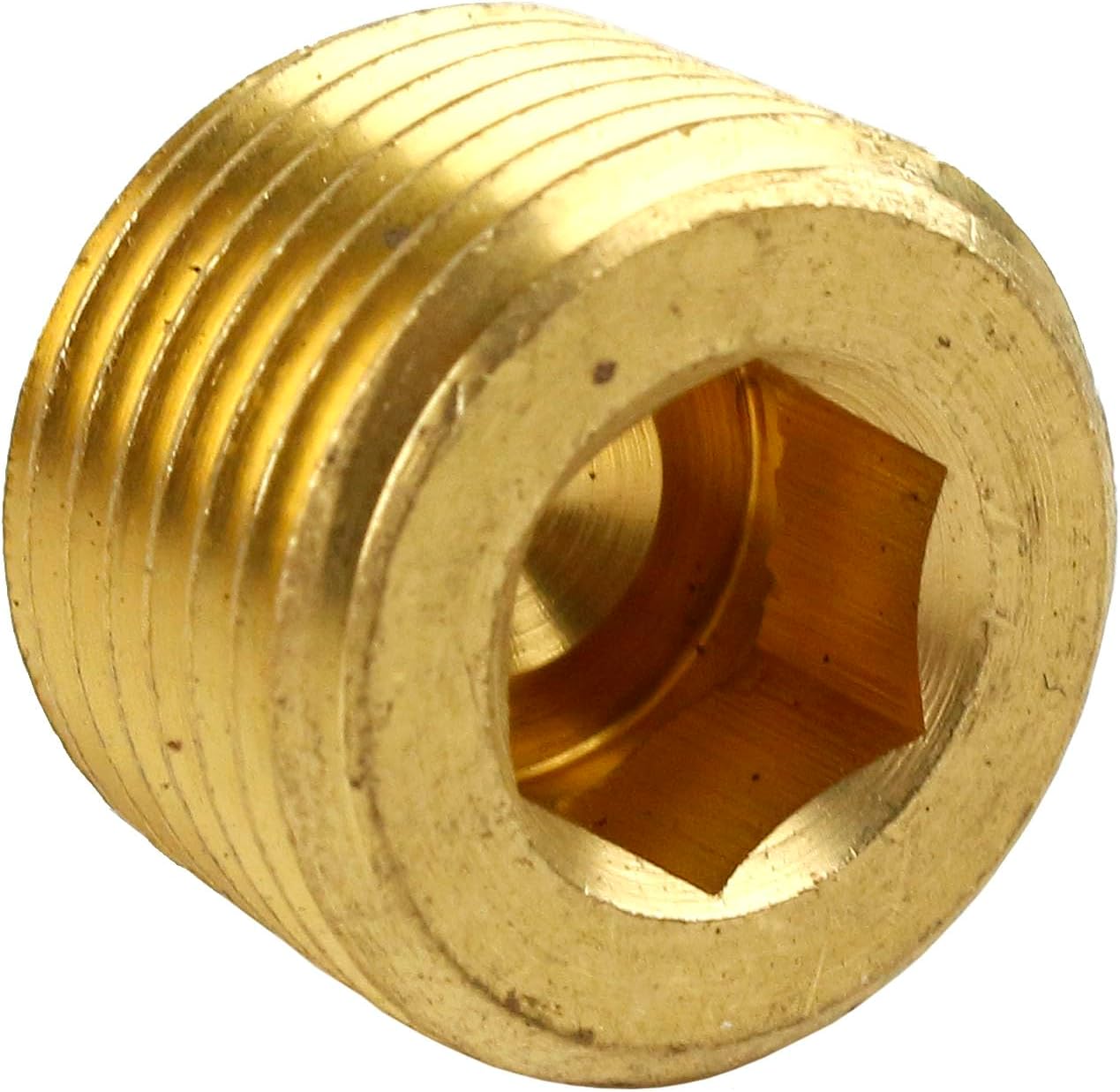 3/8" NPT Solid Brass Male Thread Allen Head Pipe Plug Hex Socket 50135 10-Pack