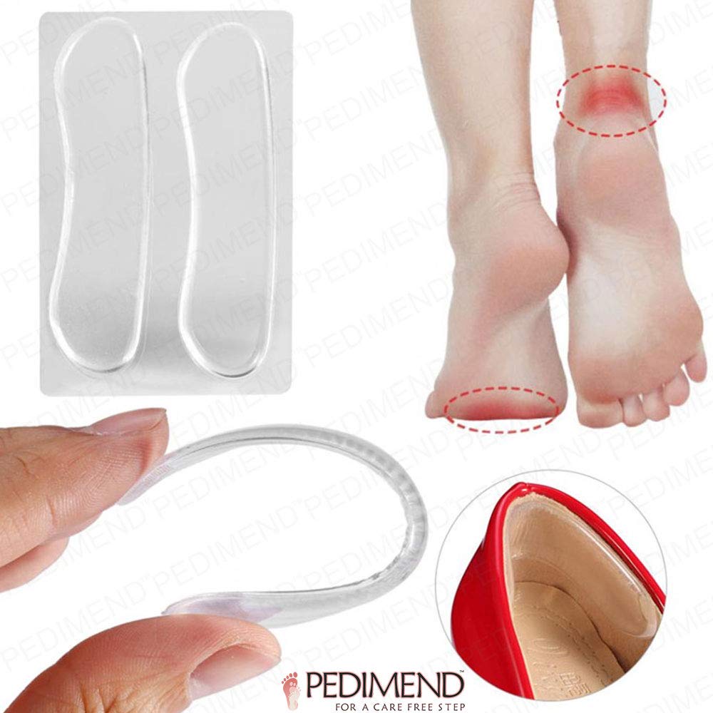 PedimendTM - Cuscinetti per tallone (3 paia, 6 pezzi), per scarpe troppo grandi, in gel, inserti posteriori per aggiungere volume extra, proteggono da scivolamenti e sfregamenti, rimangono fermi e