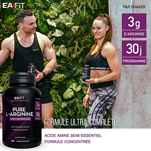 EAFIT - Pure L-Arginine -Formule concentrée- Acide aminé semi-essentiel - Musculation - Apport protéique supplémentaire. Poudre à mélanger dans un shaker pre workout ou post workout - Orange - 141g – Image 6
