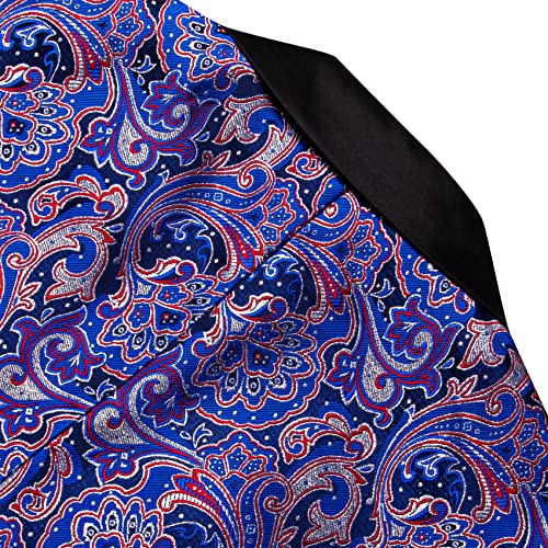 Image of Barry.Wang Blazer for Men Paisley Sport Coat Lightweight Suit Jacket Regular Tuxedo Flower Mardi Gras Carnival Gift