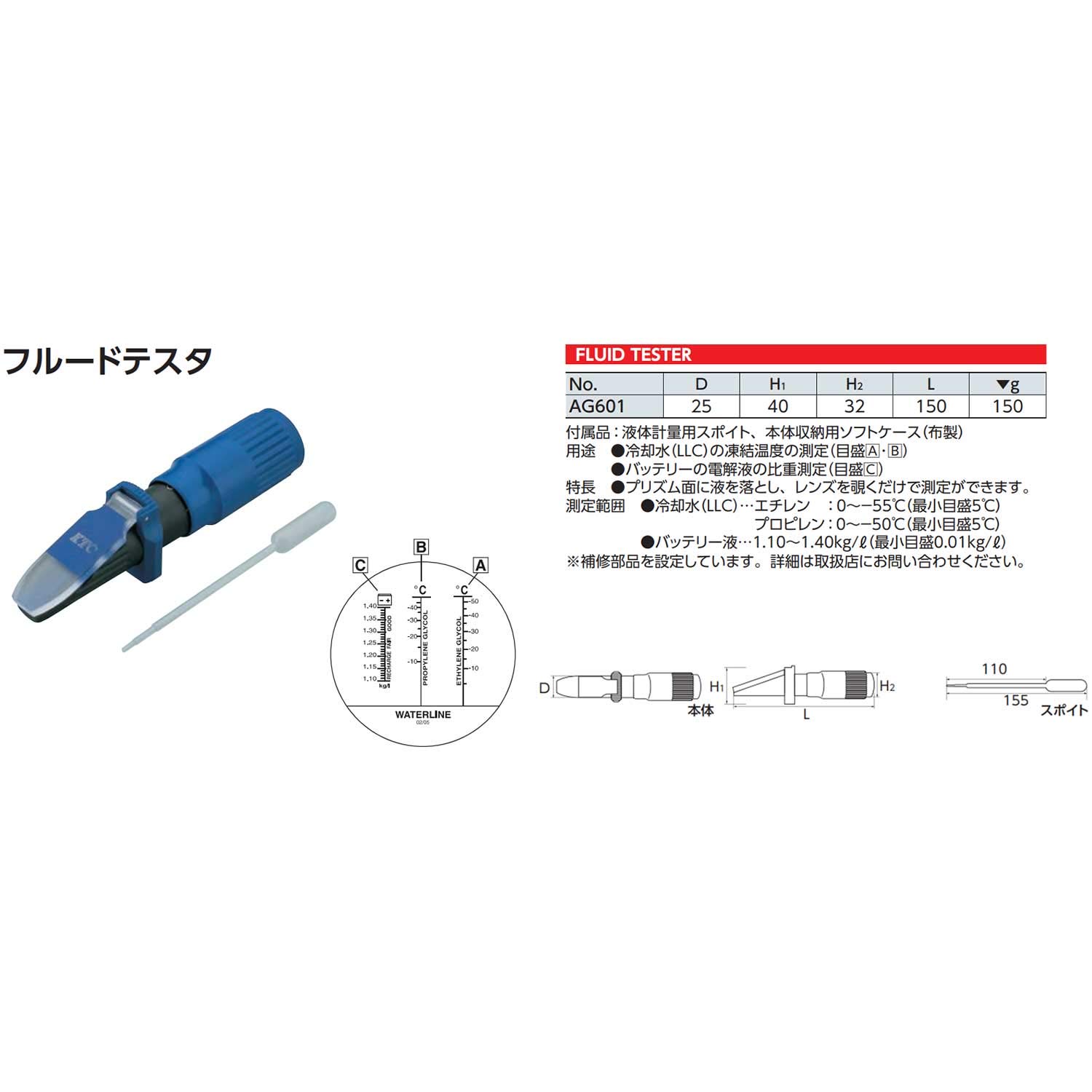 京都機械工具(KTC) フルードテスタ AG601