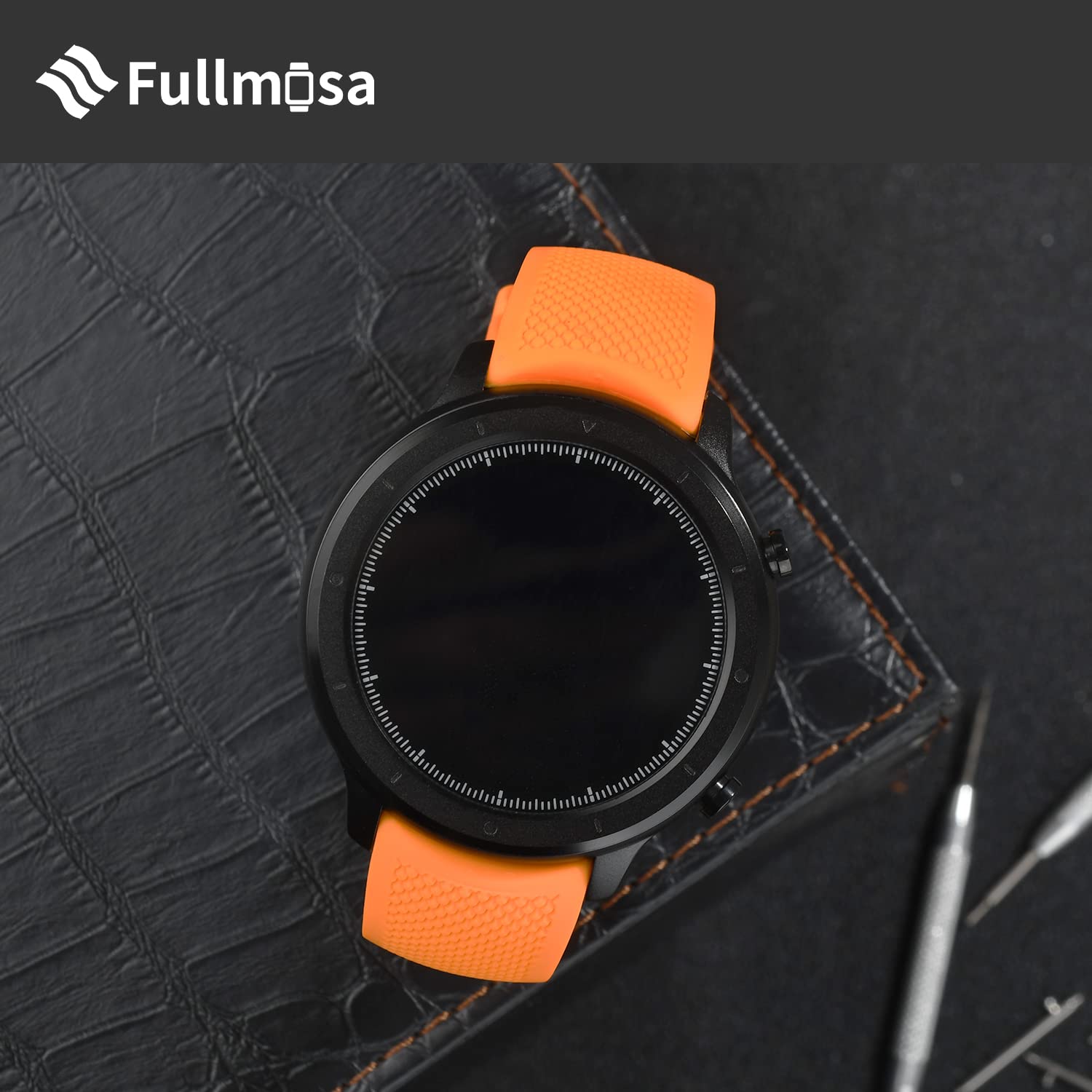 Fullmosa Cinturino 22mm per Orologio Rotondo, Cinturino Curvo in Silicone Compatibile con Huawei Watch GT 2/3 46 mm, Samsung Galaxy Watch 3 45 mm, Galaxy Watch 46 mm, Garmin Vivoactive 4, Seiko