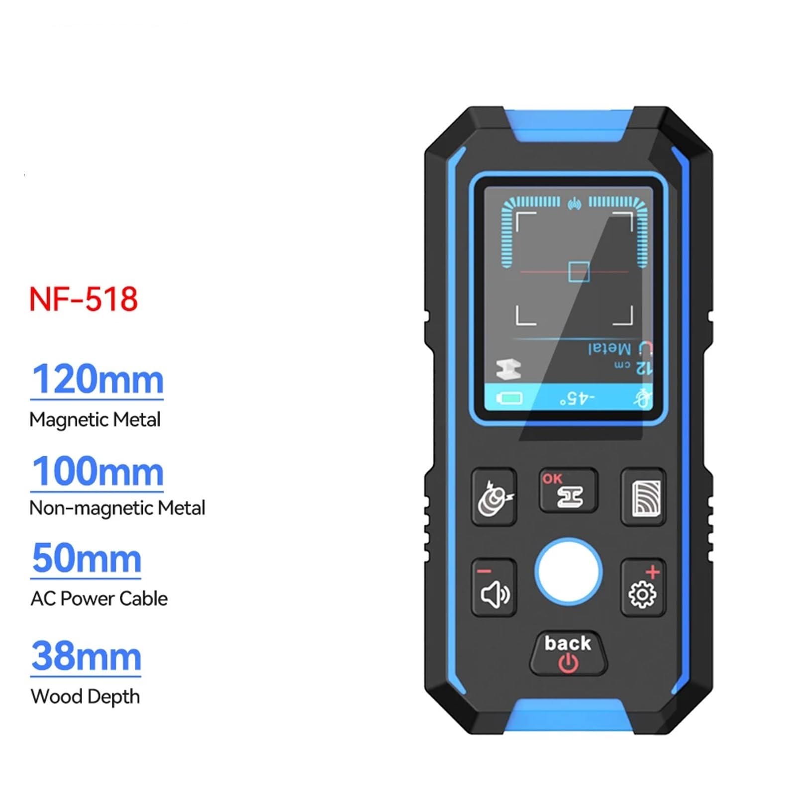 Escáner de Pared, Detector de metales de pared con pantalla LCD, rastreador de cables, buscador de madera y metal for construcción
