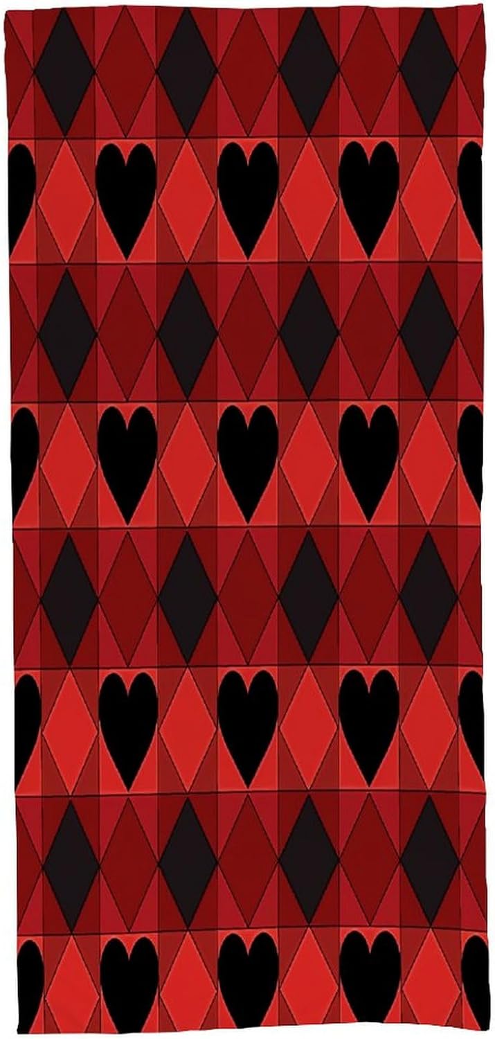 Christmas Towel, Black Plaid Pattern Printed Fashion Towel,Portable Towel,Durable Towel