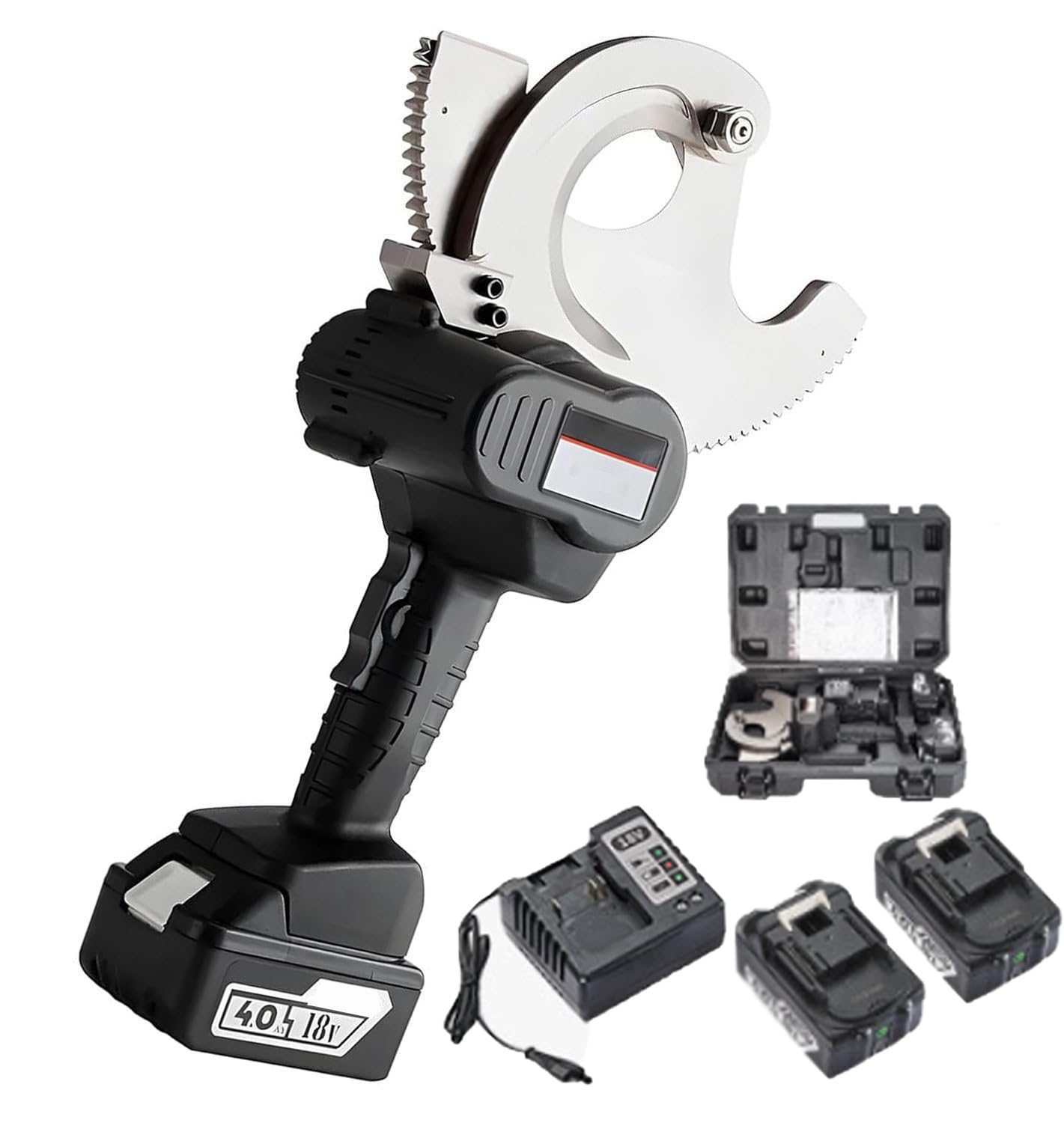 Cortador de cables hidráulico inalámbrico – Cortadores de alambre de trinquete alimentados por batería de litio de 18 V para cables de cobre y aluminio
