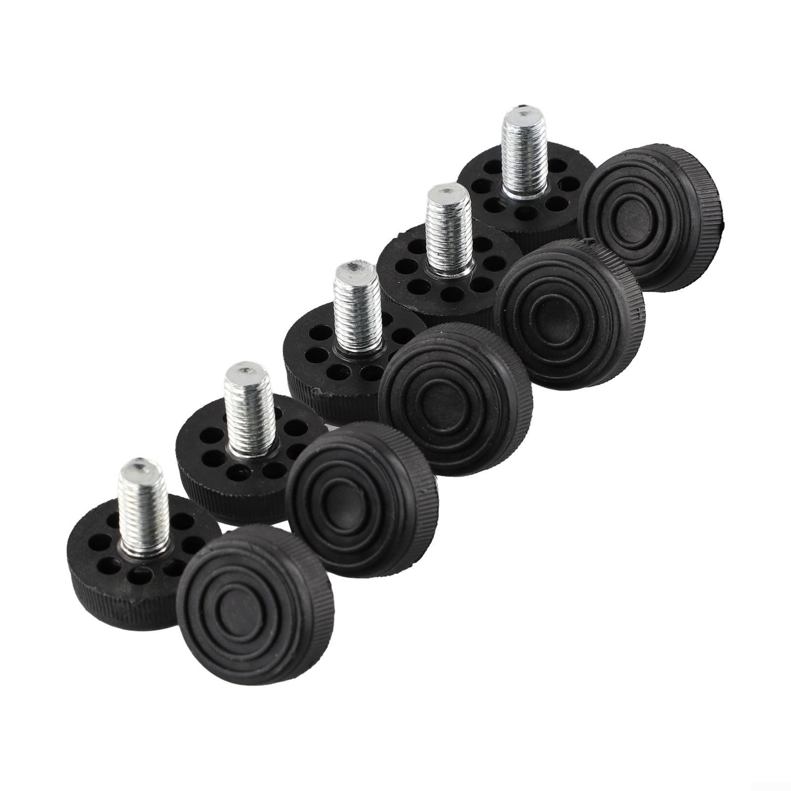 Adjustable Furniture Feet Levelers M6 M8 M10 Plastic Screw In Height Adjustable Leg Leveling Feet for Tables Chairs Stools Black Threaded Anti-Slip Floor Protectors 10 Pack(M10*30 * 20mm)
