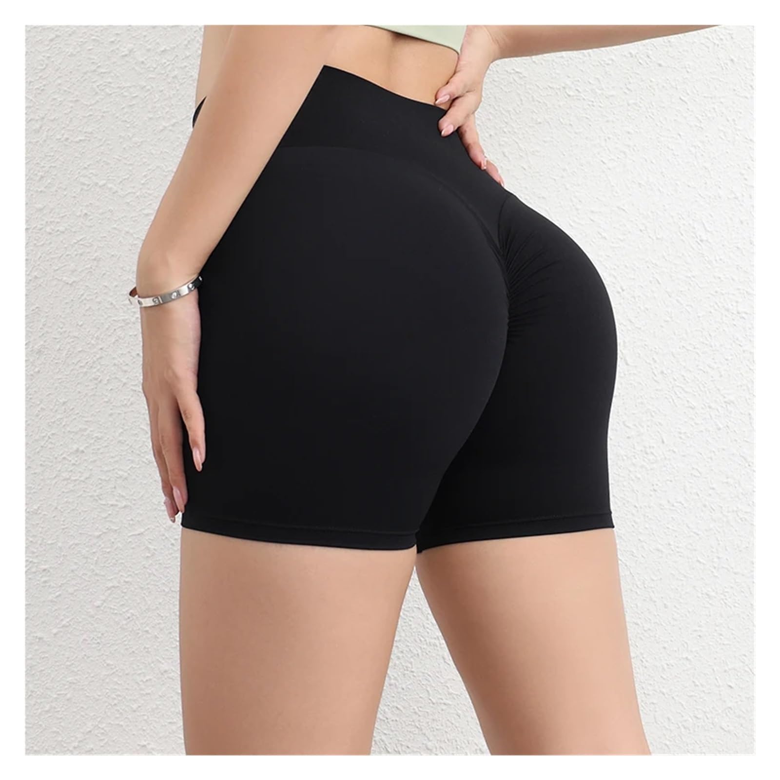 Short de Yoga Short de Sport en Nylon for Femme, Short Yoga, Fitness, Cyclisme, Taille Haute, élastique, Moulant, Respirant, sans Coutures pour Le Sport