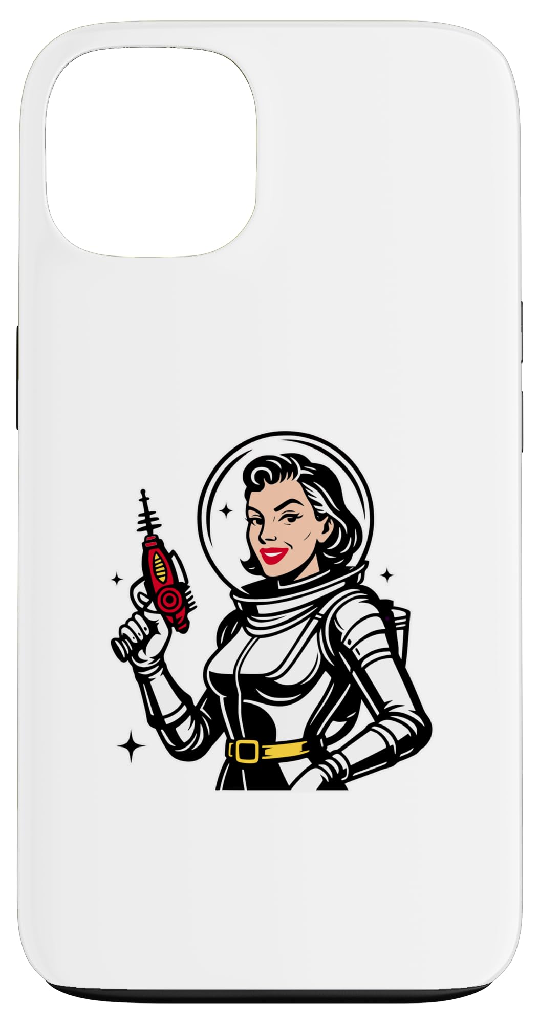 Retro Space Babe Vintage Raygun Astronaut Pinup Case for iPhone 13