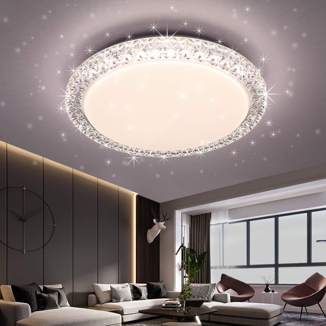 Amazon.co.jp : LED シーリングライト 星空効果 45W 調光調色タイプ 8