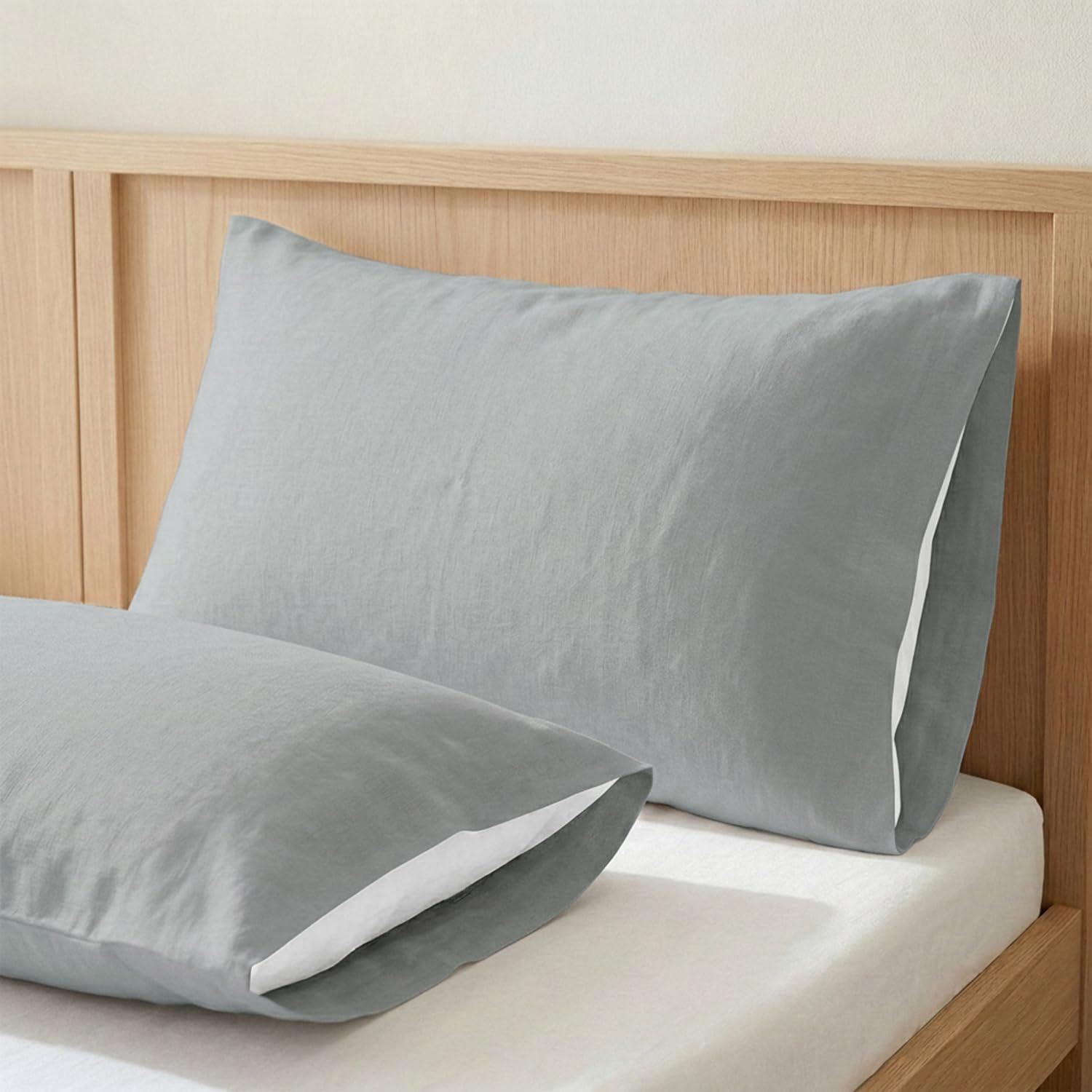 ECOMMERC3 | 135 100% Cotton Pillowcase - Lead Blue Pillow Case Softness and Freshness for a Breathable, Hypoallergenic and Durable Sleep