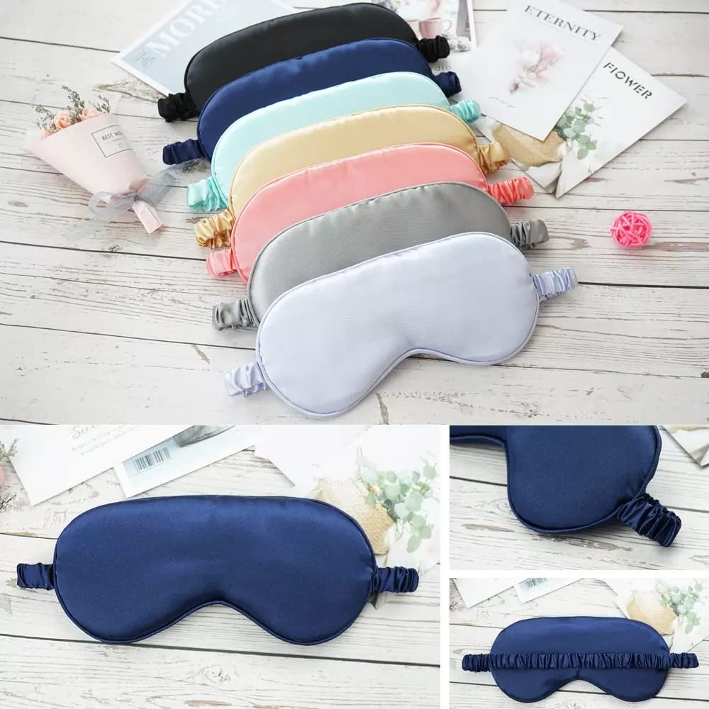 TOPTIE Confezione da 100 mascherine per dormire, in seta, con stampa personalizzata, da viaggio, per pisolino, luce su entrambi i lati, colore bianco