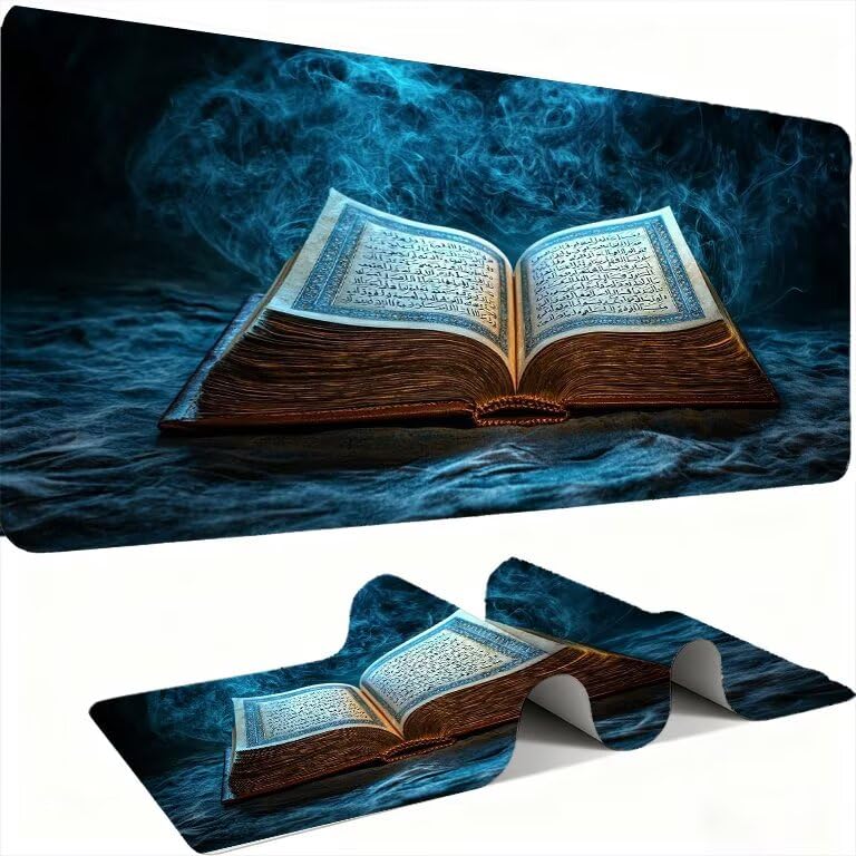 Tappetino Mouse XXL, Mouse Pad 700 x 300 mm, Tappetino Mouse Gaming, Sottomano Scrivania con Cuciture Sui Bordi, Accessorio per Scrivania, Base in Gomma Antiscivolo, per Ufficio pc, Magia Libri w0w377