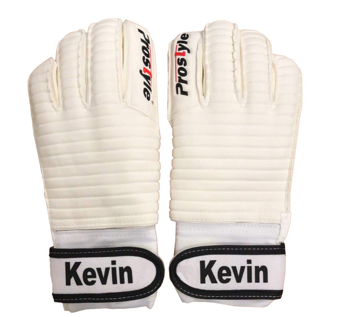 PROSTYLE SPORTS Personalised Goalkeeper Gloves Finger Save Football Goalie Roll Finger Size Gloves white 4()