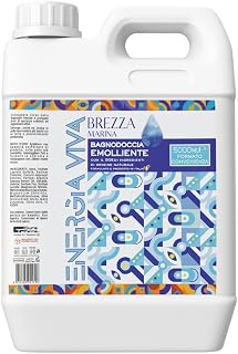 Bagnodoccia Emolliente Brezza Marina, 99% Ingredienti di Origine Naturale, Detergente Corpo Profumato, 5 LT