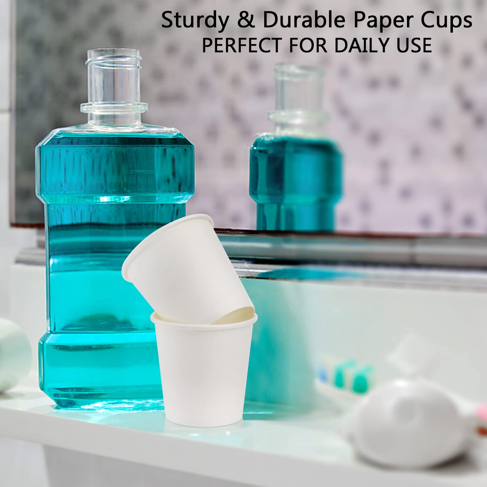 Tebery Paquete de 400 Vasos de Papel Blanco de 120ml, Vasos de Papel Desechables de 4oz para Café, Tazas para Espresso, Vasos Pequeños para Enjuagar la Boca