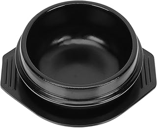YARNOW Korean Cooking Stone Bowl Korean Cooking Dolsot Sizzling Hot Pot for Bibimbap and Soup with Tray Home Kitchen Cookware