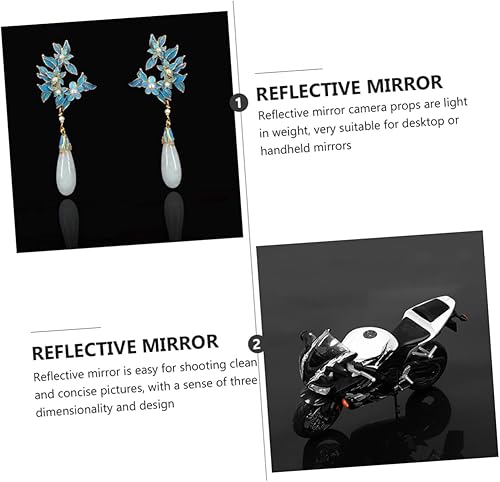 Miniatura 3 de MERRYHAPY Placa de fondo de disparo, 4 piezas, tablero de fotografía acrílico, adorno blanco, espejo de reflexión, accesorios para casa de tiro,