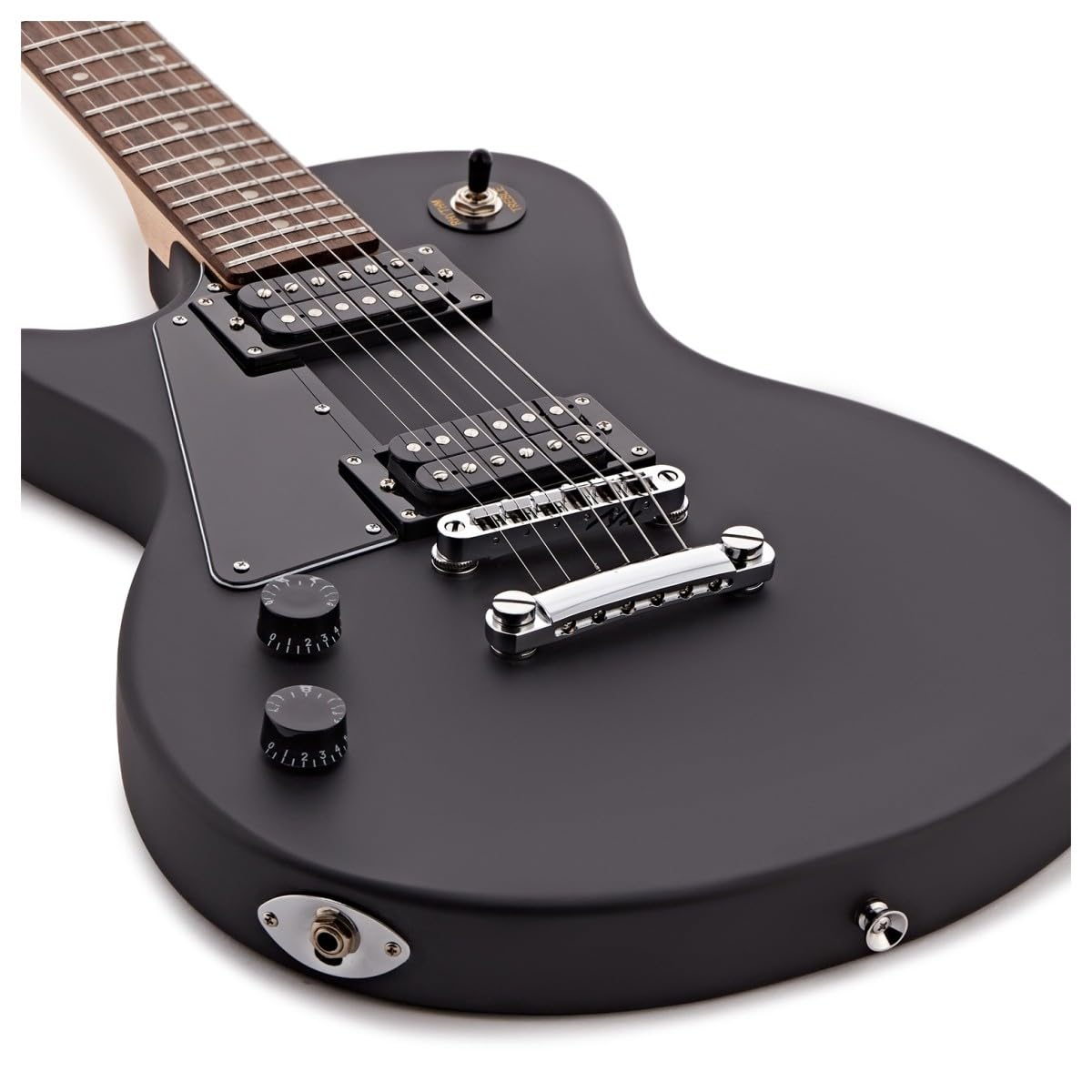 Chitarra Elettrica per Mancini New Jersey di Gear4music, Nero | Estetica e Suoni Rock Classici, Manico Comodo e Corpo Leggero, Pickup Humbucker Doppi, Ideale per Principianti