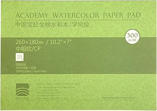 MEEDEN 10X7" Cotton Watercolor Paper Textured Surface Watercolor Pad, Cold Press, 140lb/300gsm, 20 Sheets for Painting & Drawing, Wet, Mixed Media