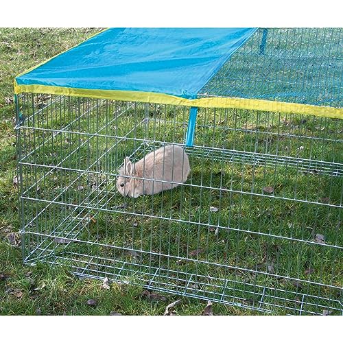Kerbl 82823 Freigehege mit Ausbruchsperre 115 x 115 x 65 cm, mit Schutznetz